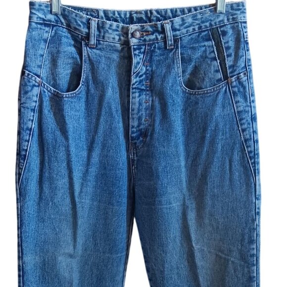 Vintage Women's 34x33 Jeans 1980's Legend Distress Mom Preppy High Waist - Picture 2 of 8